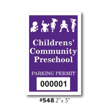 Custom Inside Application Parking Stickers - 2" X 3"