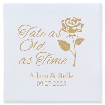 Custom Monogram Tale As Old As Time Fairytale Wedding Premium Full Color Napkins