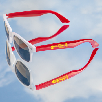 Custom White Frame Plastic Sunglasses