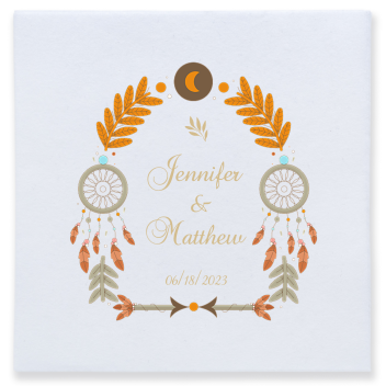 Custom Wild And Free Dreamcatcher Boho Wedding Premium Full Color Napkins