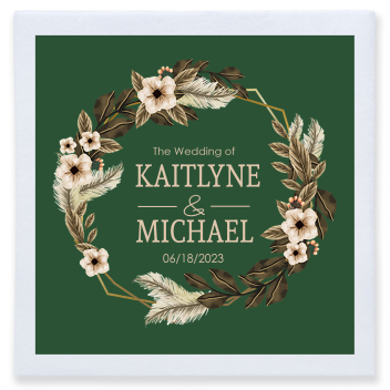 Customized Names Ethereal Bohemian Wedding Premium Full Color Napkins