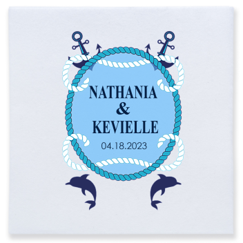 Customized Nautical Beach Wedding Premium Full Color Napkins