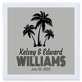 Customized Sandy Hugs And Salty Kisses Beach Wedding Premium Full Color Napkins