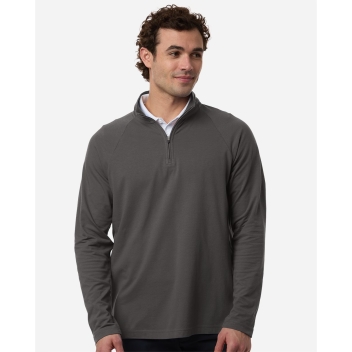 Devon & Jones Men's Seaton Pebble Textured Quarter-zip Pullover - Dg402