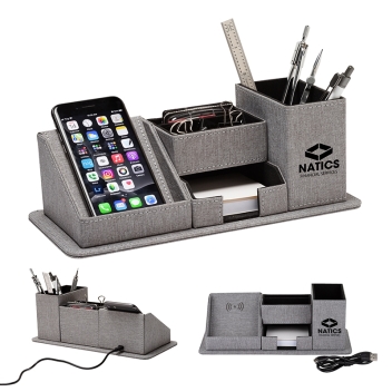 Essentials Amridge Wireless Charging Desk Organizer