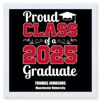 Proud Class Of A 2025 Graduate Full Color 3ply Premium Beverage Napkins Style 172712