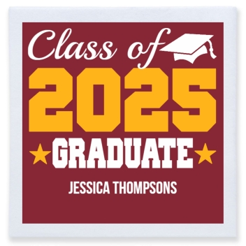 Class Of 2025 Graduate Full Color 3ply Premium Beverage Napkins Style 171317