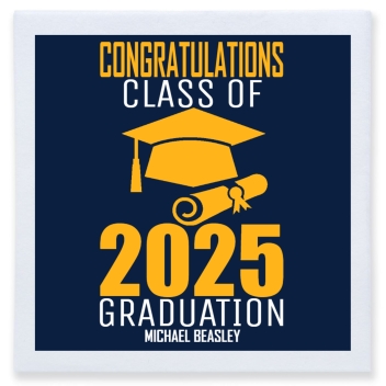 Congratulations Class Of 2025 Graduation Full Color 3ply Premium Beverage Napkins Style 171142