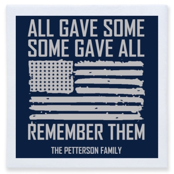 All Gave Some Some Gave All Remember Them Full Color 3ply Premium Beverage Napkins Style 172794
