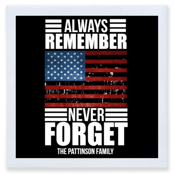 Always Remember Never Forget Full Color 3ply Premium Beverage Napkins Style 172773