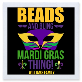 Beads And Bling Madi Gras Thing Mardi Full Color 3ply Premium Beverage Napkins Style 170326