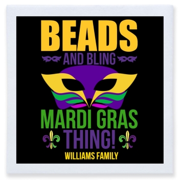 Beads And Bling Madi Gras Thing Mardi Full Color 3ply Premium Beverage Napkins Style 170326