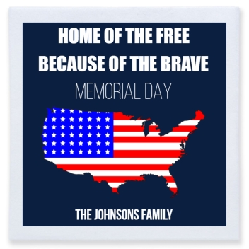 Home Of The Free Because Of The Brave Memorial Day Full Color 3ply Premium Beverage Napkins Style 173081
