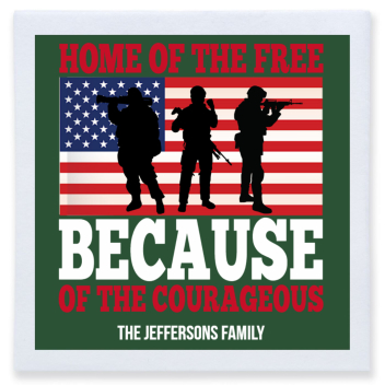 Home Of The Free Because Of The Courageous Full Color 3ply Premium Beverage Napkins Style 173029