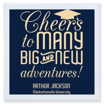 Cheers To Many Big And New Adventures Full Color 3ply Premium Beverage Napkins Style 172711