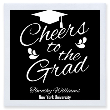 Cheers To The Grad Full Color 3ply Premium Beverage Napkins Style 172740