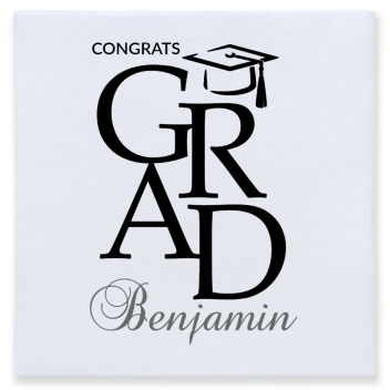 Congrats Grad Benjamin Full Color 3ply Premium Beverage Napkins Style 171446