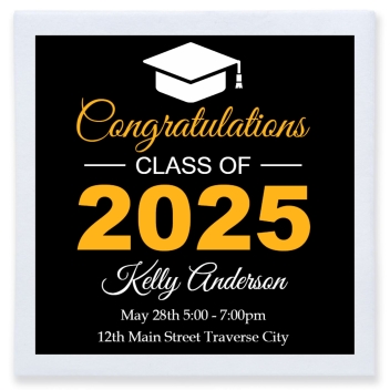 Congratulations Class Of 2025 Full Color 3ply Premium Beverage Napkins Style 172430