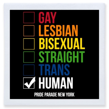 Gay Lesbian Bisexual Straight Trans Human Full Color 3ply Premium Beverage Napkins Style 173525
