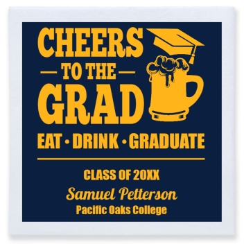 Cheers To The Grad Eat Drihnk Graduate Drink Full Color 3ply Premium Beverage Napkins Style 172743