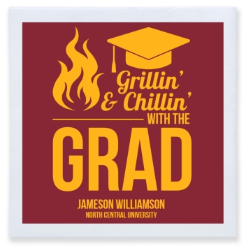 Grillin And Chillin With The Grad Full Color 3ply Premium Beverage Napkins Style 172716