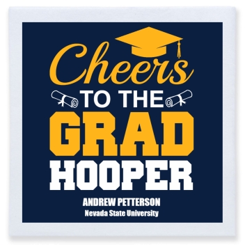 Cheers To The Grad Hooper Full Color 3ply Premium Beverage Napkins Style 172715