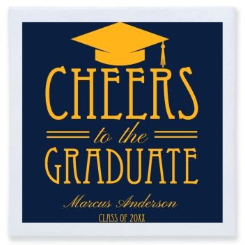 Cheers To The Graduate Full Color 3ply Premium Beverage Napkins Style 172738