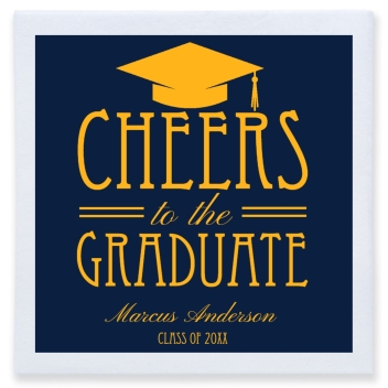 Cheers To The Graduate Full Color 3ply Premium Beverage Napkins Style 172738