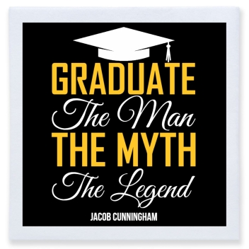 Graduate The Man The Myth The Legend Graduate Full Color 3ply Premium Beverage Napkins Style 171441