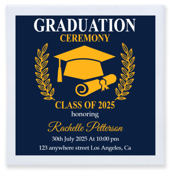 Graduation Ceremony Class Of 2025 Honoring Full Color 3ply Premium Beverage Napkins Style 172444
