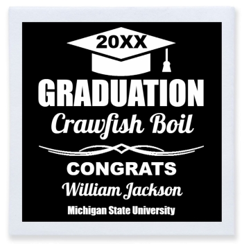 Hgraduation Crawfish Boil 20xx Congrats Full Color 3ply Premium Beverage Napkins Style 172735