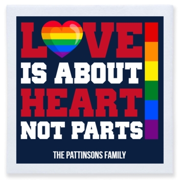 Love Is About Heart Not Parts Full Color 3ply Premium Beverage Napkins Style 173208