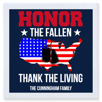 Honor The Fallen Thank The Living Full Color 3ply Premium Beverage Napkins Style 173083