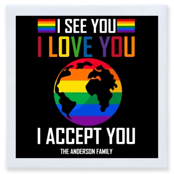 I See You I Love You I Accept You Full Color 3ply Premium Beverage Napkins Style 173203