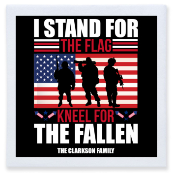 I Stand For The Flag Kneel Fort The Fallen Full Color 3ply Premium Beverage Napkins Style 172768
