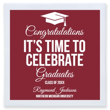 Congratulations Its Time To Celebrate Graduates Its Full Color 3ply Premium Beverage Napkins Style 172741