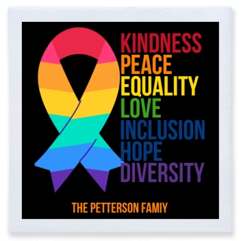 Kindness Peace Equality Love Inclusion Hope Diversity Full Color 3ply Premium Beverage Napkins Style 173177
