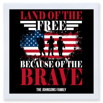 Land Of The Free Because Of The Brave Full Color 3ply Premium Beverage Napkins Style 172833