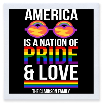 America Is Nation Pride And Love Of Full Color 3ply Premium Beverage Napkins Style 173244