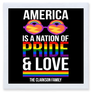 America Is Nation Pride And Love Of Full Color 3ply Premium Beverage Napkins Style 173244