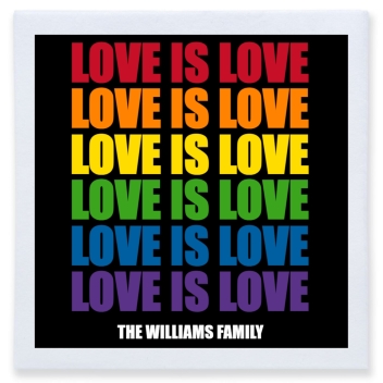Love Is Love Full Color 3ply Premium Beverage Napkins Style 173235