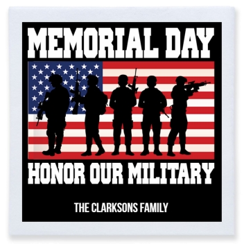 Memmorial Day Honor Our Military Memorial Full Color 3ply Premium Beverage Napkins Style 173082