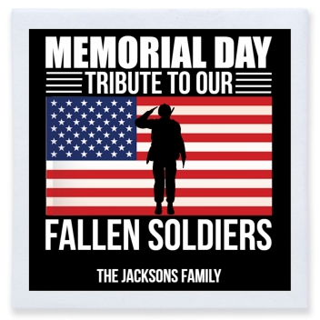 Memorial Day Tribute To Our Fallen Soldiers Full Color 3ply Premium Beverage Napkins Style 172823