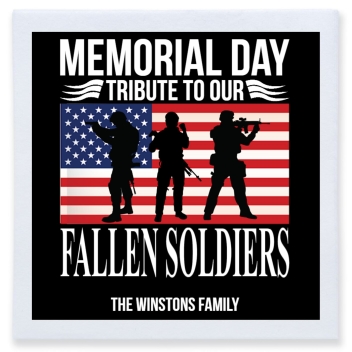 Memorial Day Tribute To Our Fallen Soldiers Full Color 3ply Premium Beverage Napkins Style 173020