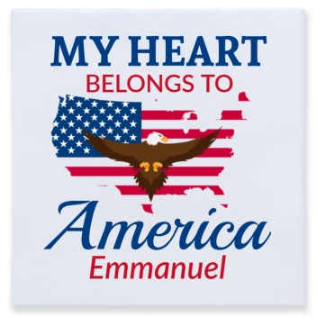 My Heart Belongs To America Full Color 3ply Premium Beverage Napkins Style 172706