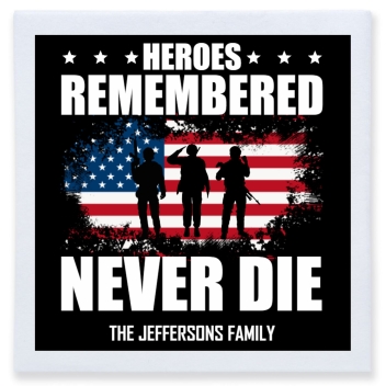 Heroes Remembered Never Die Full Color 3ply Premium Beverage Napkins Style 172798