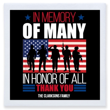 In Memory Of Many In Honor Of All Thank You Full Color 3ply Premium Beverage Napkins Style 173085