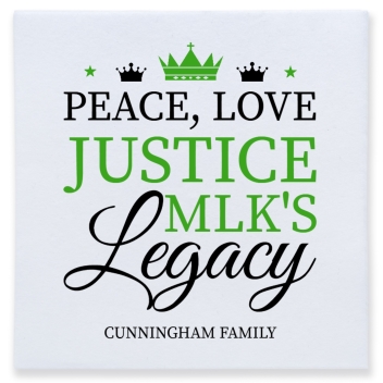 Peace Love Justice Mlk's Legacy Mlks Full Color 3ply Premium Beverage Napkins Style 169434