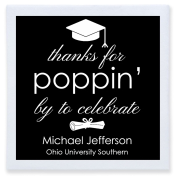 Thanks For Poppin By To Celebrate Full Color 3ply Premium Beverage Napkins Style 172742