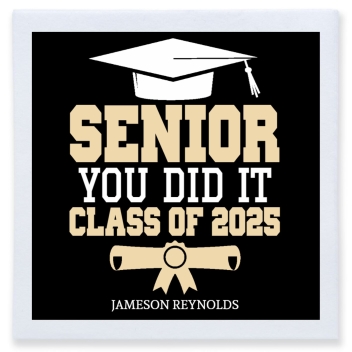 Senior You Did It Class Of 2025 Full Color 3ply Premium Beverage Napkins Style 171287
